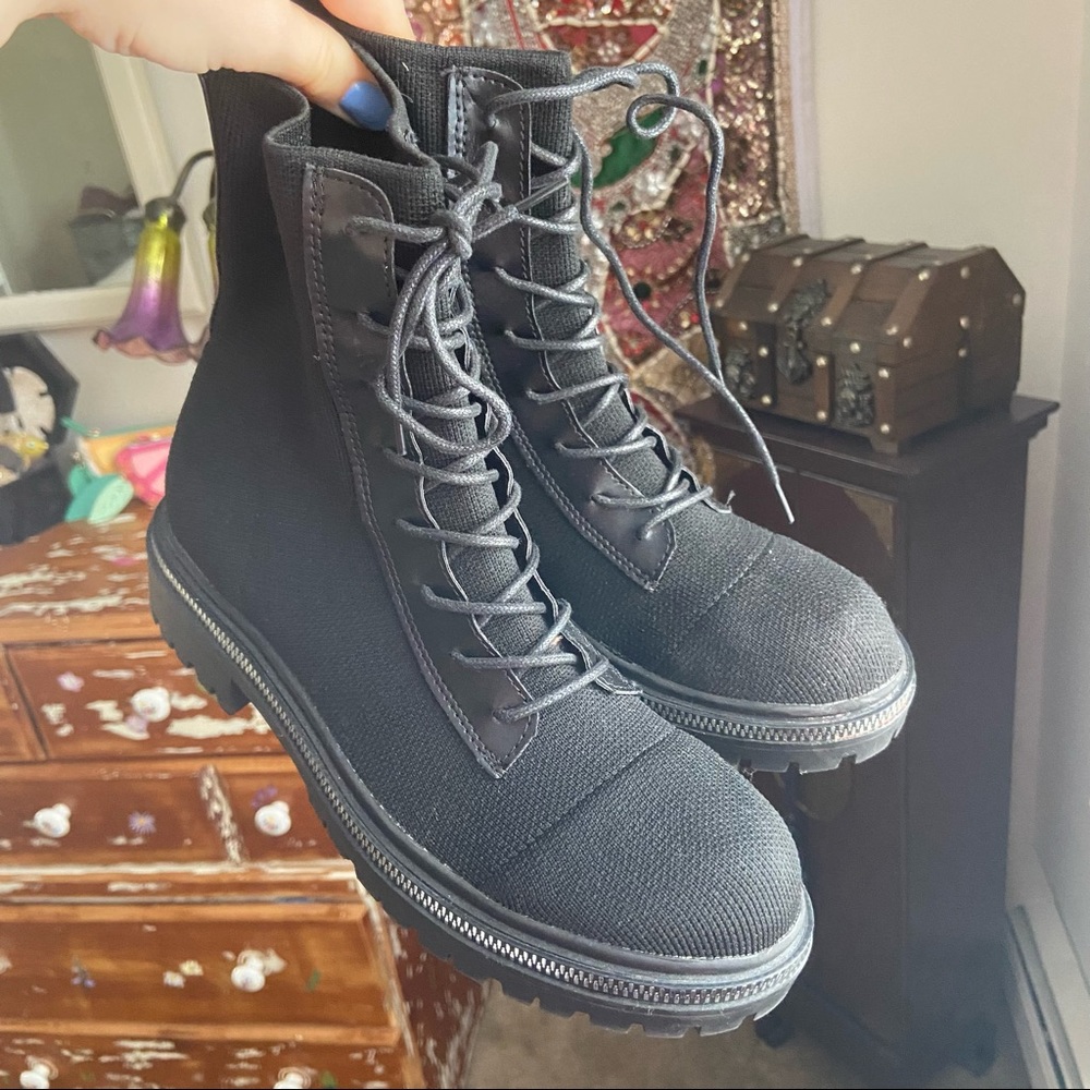 Comfort by Alexis bendel fabric combat boots black
